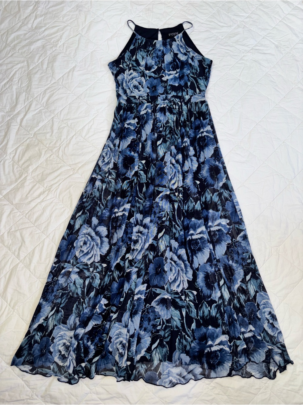 Enfocus Studio Navy and Light Blue Floral Dress